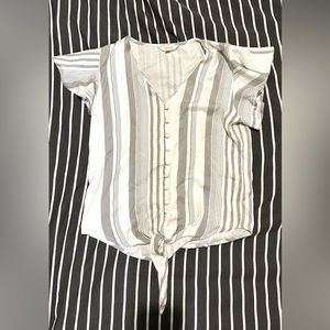 Sim and Sam Striped with Buttons T-shirt